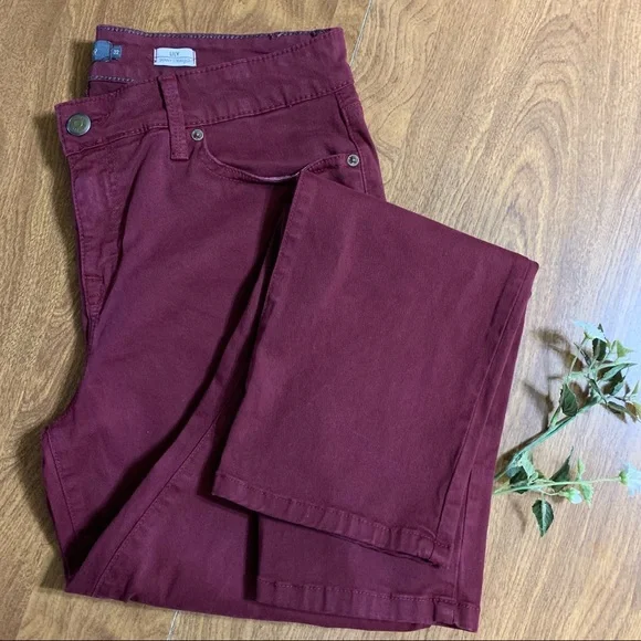 Level 99 Pants Jumpsuits Level 99 Burgundy Lily Skinny